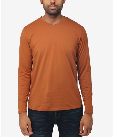 Men's Soft Stretch V-Neck Long Sleeve T-shirt PD09 $21.56 T-Shirts