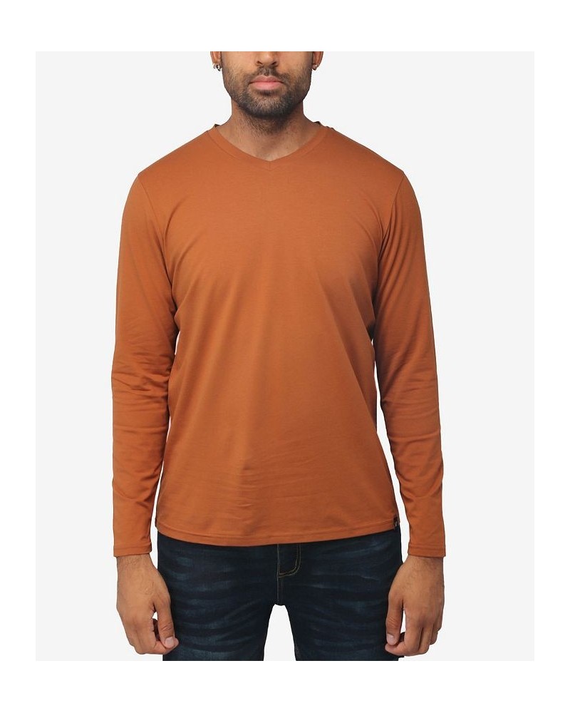 Men's Soft Stretch V-Neck Long Sleeve T-shirt PD09 $21.56 T-Shirts