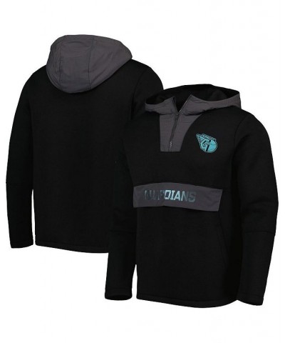 Men's Black Cleveland Guardians Ruckus Quarter-Zip Hoodie $42.00 Sweatshirt