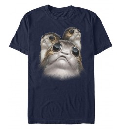 Star Wars Men's Porgs Big Eyes Short Sleeve T-Shirt Blue $14.70 T-Shirts