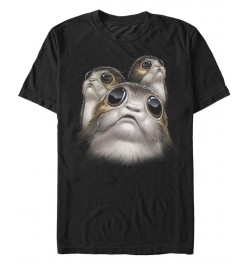 Star Wars Men's Porgs Big Eyes Short Sleeve T-Shirt Blue $14.70 T-Shirts