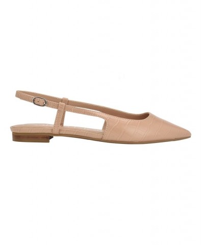 Women's Sangrie Pointy Toe Dress Flats Tan/Beige $50.49 Shoes