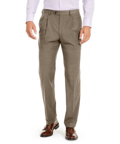 Men's Wool Blend Classic-Fit UltraFlex Stretch Double-Reverse Pleated Dress Pants PD05 $60.00 Pants