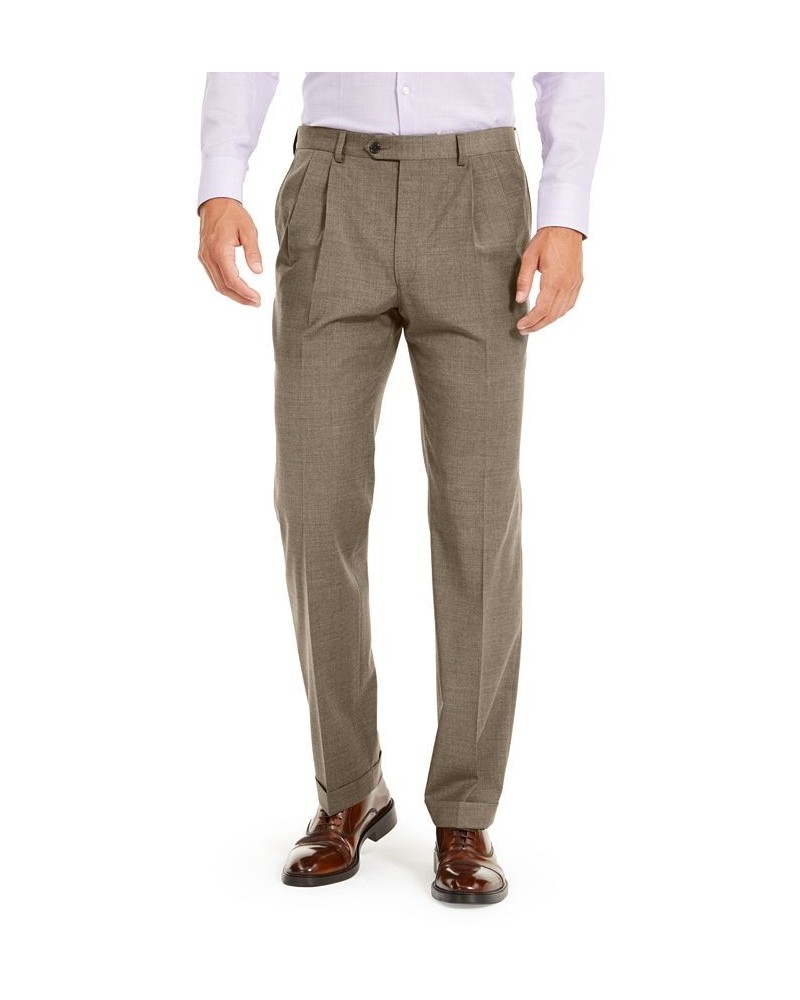 Men's Wool Blend Classic-Fit UltraFlex Stretch Double-Reverse Pleated Dress Pants PD05 $60.00 Pants