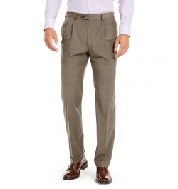 Men's Wool Blend Classic-Fit UltraFlex Stretch Double-Reverse Pleated Dress Pants PD05 $60.00 Pants