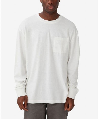 Men's Loose Fit Long Sleeve T-shirt White $26.09 T-Shirts