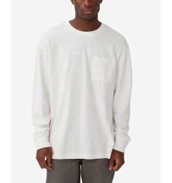 Men's Loose Fit Long Sleeve T-shirt White $26.09 T-Shirts