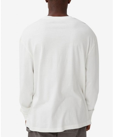 Men's Loose Fit Long Sleeve T-shirt White $26.09 T-Shirts