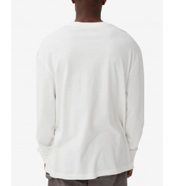 Men's Loose Fit Long Sleeve T-shirt White $26.09 T-Shirts