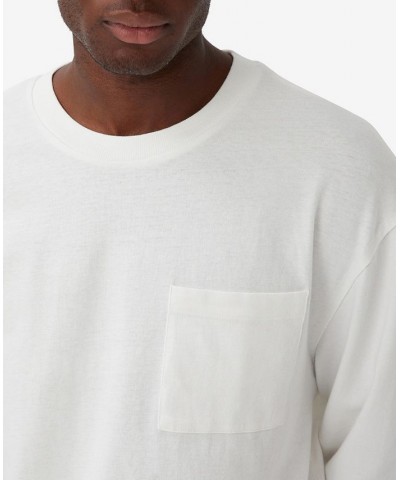 Men's Loose Fit Long Sleeve T-shirt White $26.09 T-Shirts