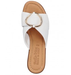 Women's Chi-Italy Block Heel Sandals White $37.50 Shoes