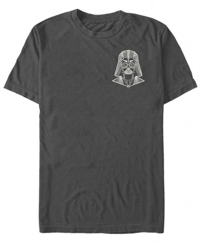 Star Wars Men's Left Pocket Geo Vader Short Sleeve T-Shirt Gray $16.10 T-Shirts