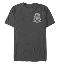 Star Wars Men's Left Pocket Geo Vader Short Sleeve T-Shirt Gray $16.10 T-Shirts