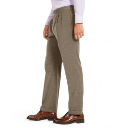 Men's Wool Blend Classic-Fit UltraFlex Stretch Double-Reverse Pleated Dress Pants PD05 $60.00 Pants