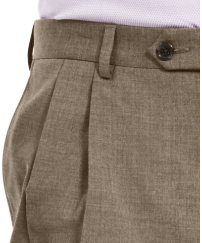 Men's Wool Blend Classic-Fit UltraFlex Stretch Double-Reverse Pleated Dress Pants PD05 $60.00 Pants