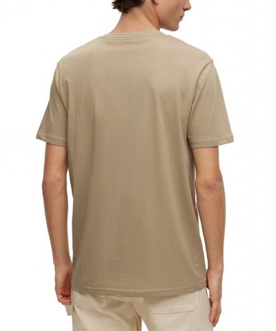 BOSS Men's Cotton-Jersey Rubber-Print Logo T-shirt Tan/Beige $36.04 T-Shirts