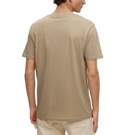 BOSS Men's Cotton-Jersey Rubber-Print Logo T-shirt Tan/Beige $36.04 T-Shirts