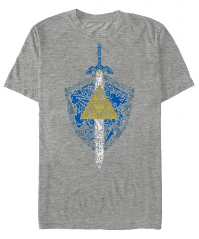 Men's Nintendo Zelda Hylian Shield Element Icons Short Sleeve T-shirt Gray $15.40 T-Shirts