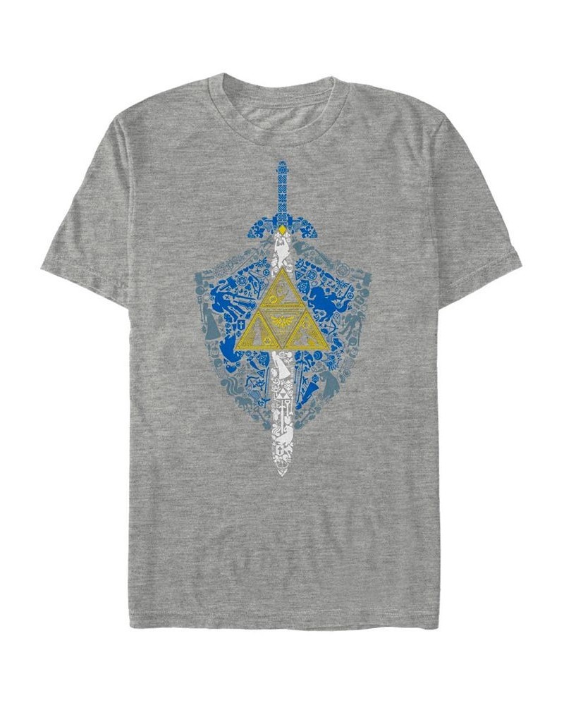 Men's Nintendo Zelda Hylian Shield Element Icons Short Sleeve T-shirt Gray $15.40 T-Shirts