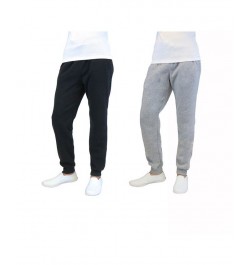 Men's 2-Packs Slim-Fit Fleece Jogger Sweatpants Black/Heather Gray $27.60 Pants