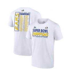 Men's Branded White Los Angeles Rams Super Bowl LVI Champions Stacked Roster T-shirt $17.48 T-Shirts