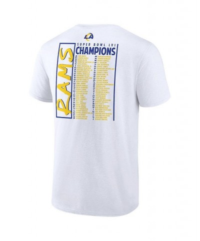 Men's Branded White Los Angeles Rams Super Bowl LVI Champions Stacked Roster T-shirt $17.48 T-Shirts