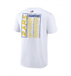 Men's Branded White Los Angeles Rams Super Bowl LVI Champions Stacked Roster T-shirt $17.48 T-Shirts