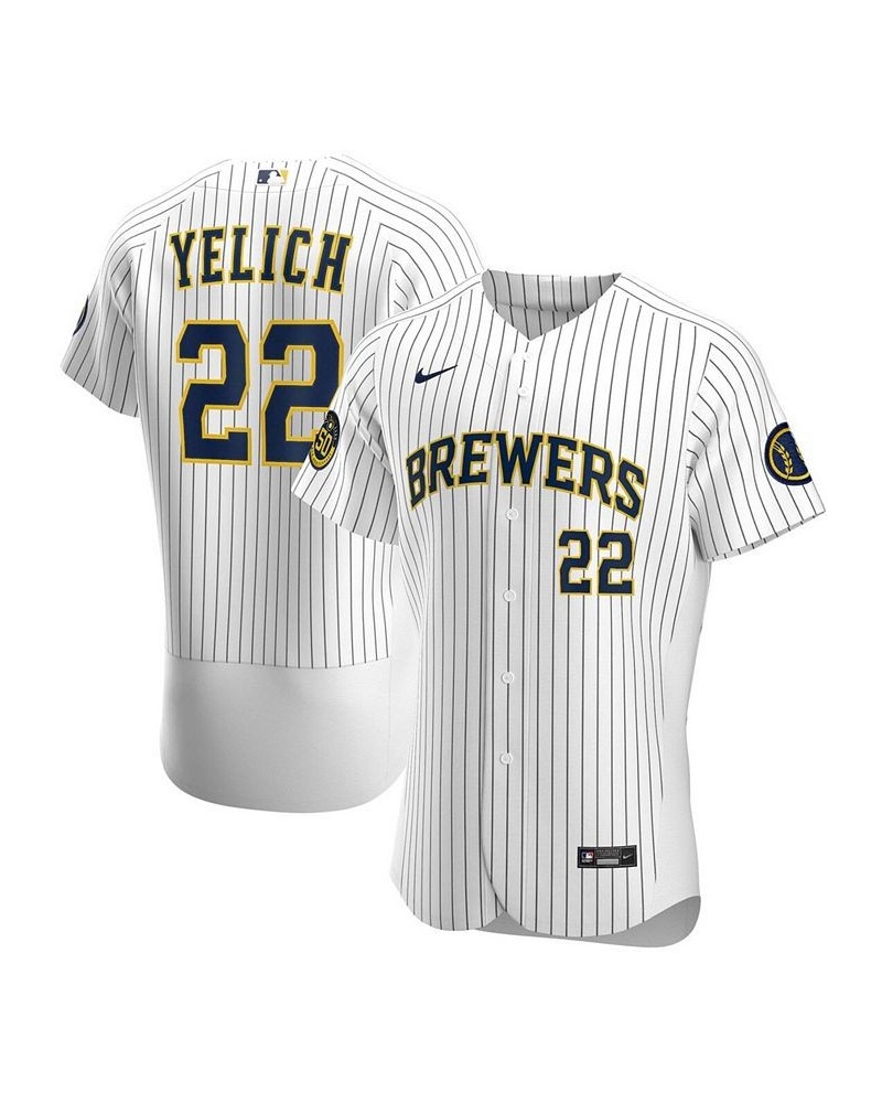 Men's Christian Yelich White Milwaukee Brewers Alternate Authentic Player Jersey $154.00 Jersey