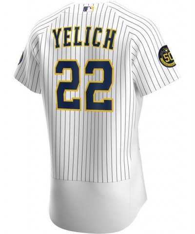 Men's Christian Yelich White Milwaukee Brewers Alternate Authentic Player Jersey $154.00 Jersey