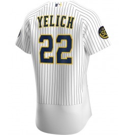 Men's Christian Yelich White Milwaukee Brewers Alternate Authentic Player Jersey $154.00 Jersey