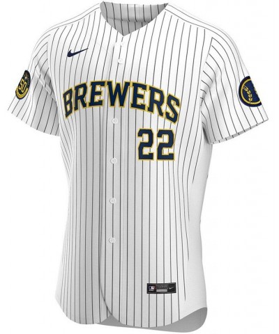 Men's Christian Yelich White Milwaukee Brewers Alternate Authentic Player Jersey $154.00 Jersey