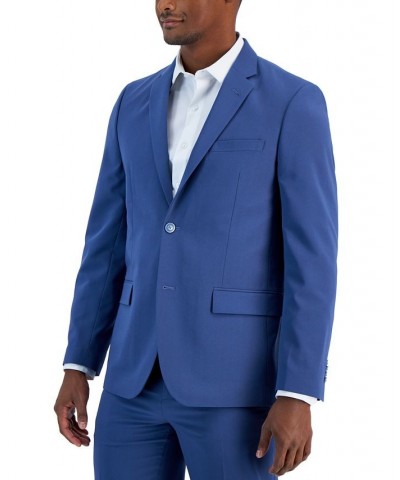 Men's Slim Fit Spandex Super-Stretch Suit Separates Jackets Blue $130.65 Suits