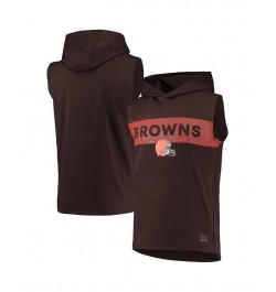 Men's Brown Cleveland Browns Active Sleeveless Pullover Hoodie $32.25 T-Shirts