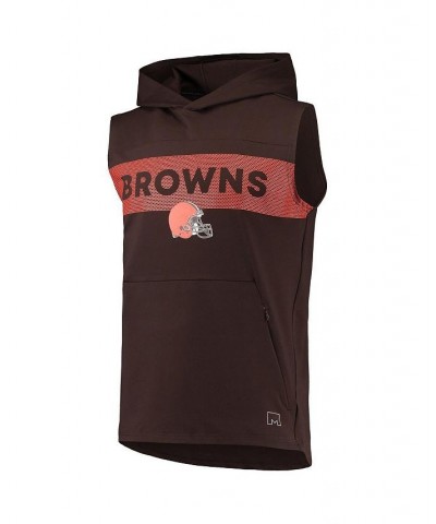 Men's Brown Cleveland Browns Active Sleeveless Pullover Hoodie $32.25 T-Shirts