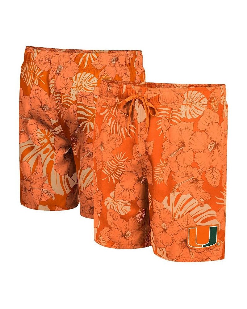 Men's Orange Miami Hurricanes The Dude Swim Shorts $37.09 Swimsuits