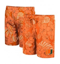 Men's Orange Miami Hurricanes The Dude Swim Shorts $37.09 Swimsuits