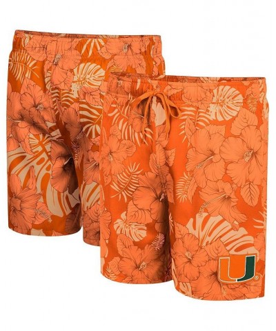 Men's Orange Miami Hurricanes The Dude Swim Shorts $37.09 Swimsuits