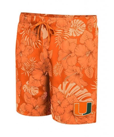 Men's Orange Miami Hurricanes The Dude Swim Shorts $37.09 Swimsuits