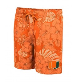 Men's Orange Miami Hurricanes The Dude Swim Shorts $37.09 Swimsuits