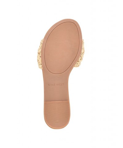 Women's Beehiv Slip-on Casual Slide Flat Sandals Tan/Beige $45.39 Shoes