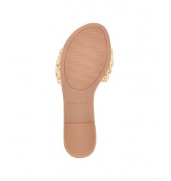 Women's Beehiv Slip-on Casual Slide Flat Sandals Tan/Beige $45.39 Shoes