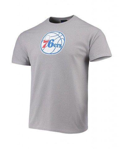 Men's Gray, Heathered Charcoal Philadelphia 76ers Pitch T-shirt and Shorts Set $26.00 Pajama