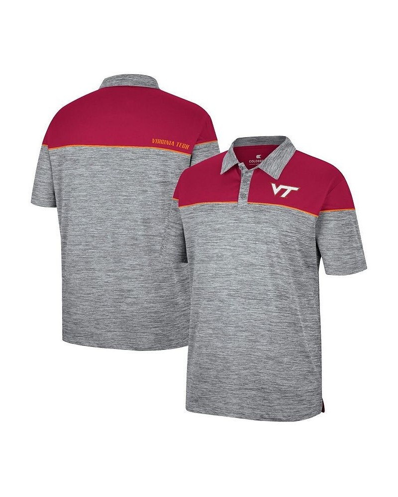 Men's Heathered Gray, Maroon Virginia Tech Hokies Birdie Polo Shirt $28.04 Polo Shirts