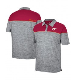 Men's Heathered Gray, Maroon Virginia Tech Hokies Birdie Polo Shirt $28.04 Polo Shirts