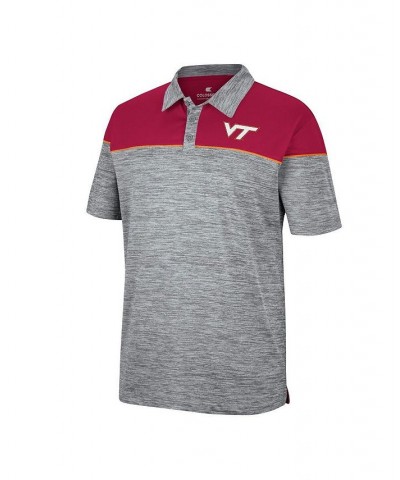 Men's Heathered Gray, Maroon Virginia Tech Hokies Birdie Polo Shirt $28.04 Polo Shirts