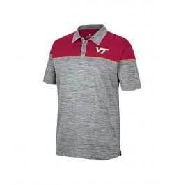 Men's Heathered Gray, Maroon Virginia Tech Hokies Birdie Polo Shirt $28.04 Polo Shirts