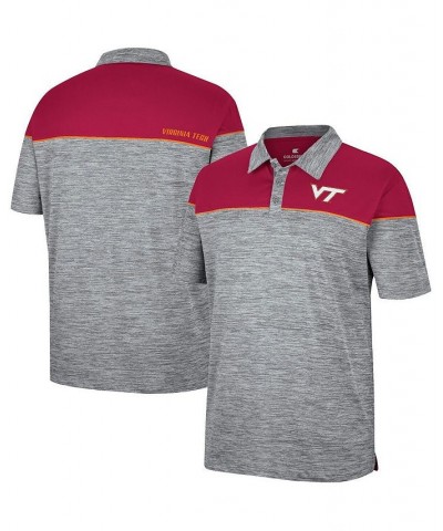 Men's Heathered Gray, Maroon Virginia Tech Hokies Birdie Polo Shirt $28.04 Polo Shirts