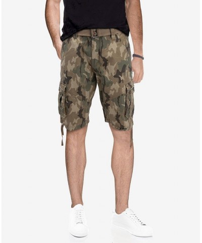 Men's Belted Snap Pocket Cargo Shorts Brown $27.55 Shorts