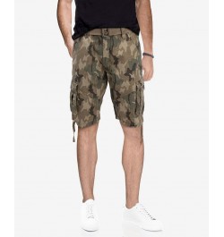 Men's Belted Snap Pocket Cargo Shorts Brown $27.55 Shorts