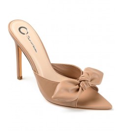 Women's Zelah Bow Stilettos Brown $47.30 Shoes